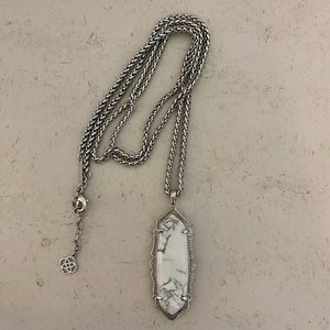 Kendra Scott Pendant Necklace - White Marble/Silver